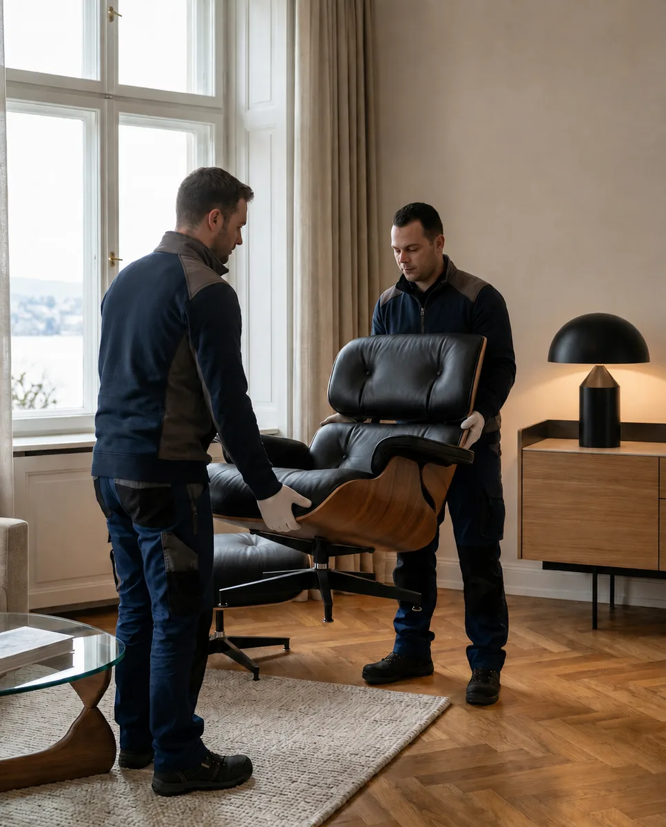 Livraison et installation d'un fauteuil par les équipes à Genève